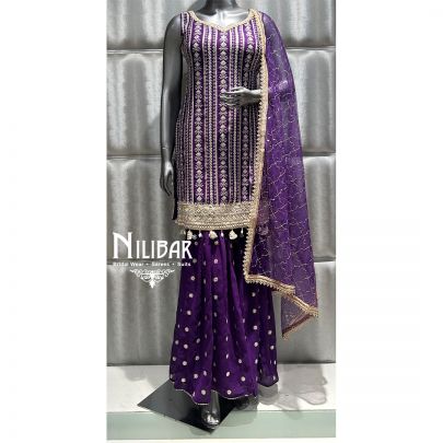 Purple Georgette Garara Suit