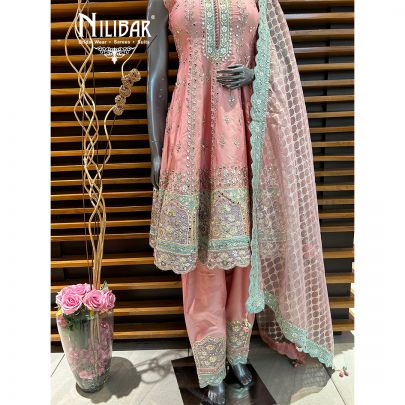 Pink Silk Anarkali Suit