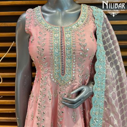 Pink Silk Anarkali Suit