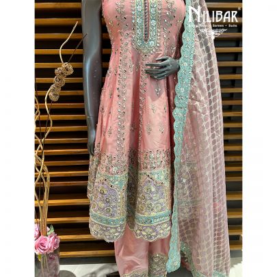 Pink Silk Anarkali Suit