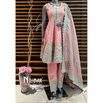 Pink Silk Anarkali Suit