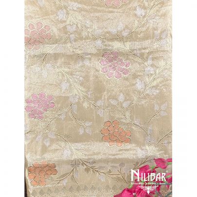 Ivory Gold Silk Banarasi Saree