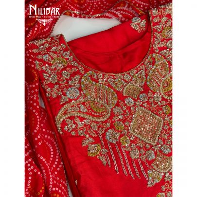 Red Silk Unstitched Suit