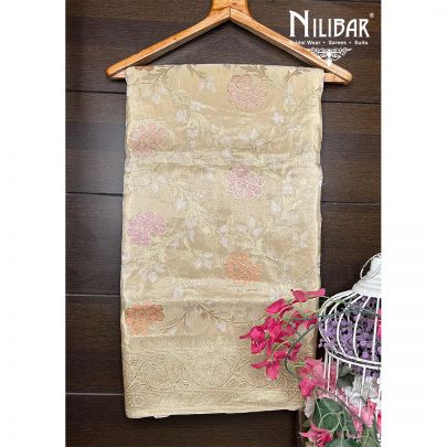 Ivory Gold Silk Banarasi Saree