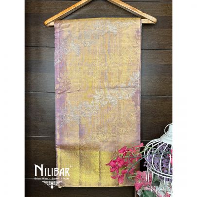 Light Onion Pink Silk Kanjeevaram Saree