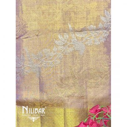 Light Onion Pink Silk Kanjeevaram Saree