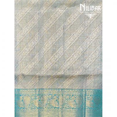 Sea Green Silk Kanjeevaram Sari