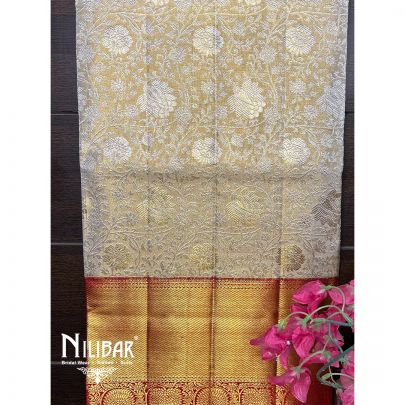 Gold & Red Silk Kanjeevaram Sari
