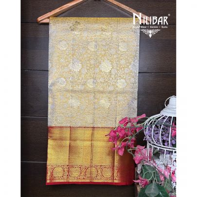 Gold & Red Silk Kanjeevaram Sari