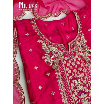 Pink Silk Unstitched Suit