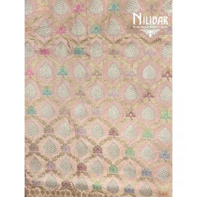 Pastel Pink Silk Banarasi Saree