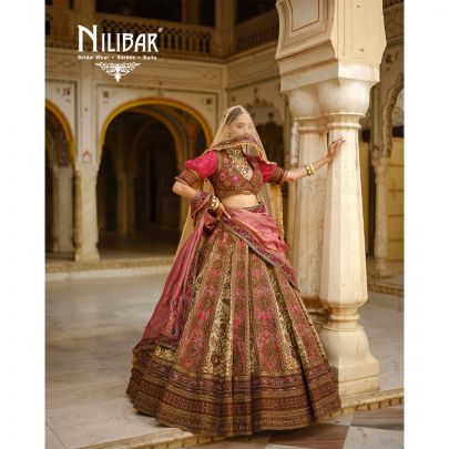 Mehroon Silk Bridal Lehenga
