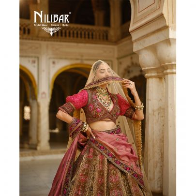 Mehroon Silk Bridal Lehenga