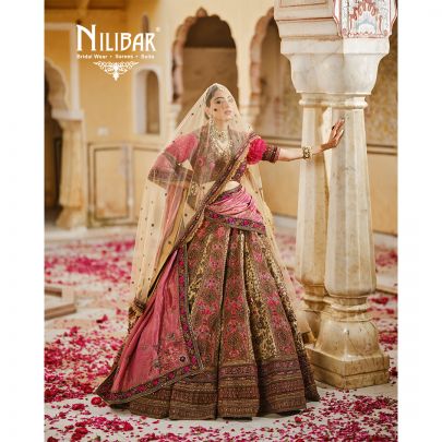 Mehroon Silk Bridal Lehenga
