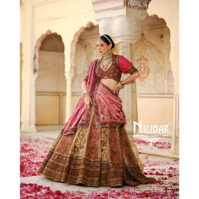 Mehroon Silk Bridal Lehenga