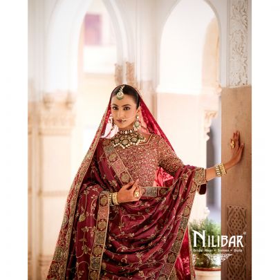 Onion Pink Silk Bridal Lehenga