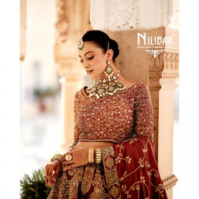 Onion Pink Silk Bridal Lehenga