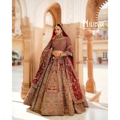 Onion Pink Silk Bridal Lehenga