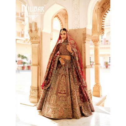 Onion Pink Silk Bridal Lehenga