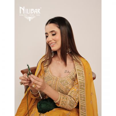 Yellow Silk Anarkali Suit