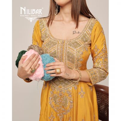 Yellow Silk Anarkali Suit