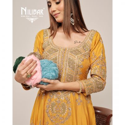 Yellow Silk Anarkali Suit