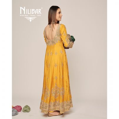 Yellow Silk Anarkali Suit