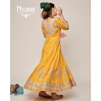 Yellow Silk Anarkali Suit