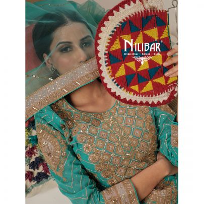 Firozi Georgette Flared Palazzo Suit