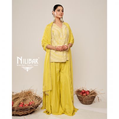 Apple Green Short Shirt with Flared Palazzo Set