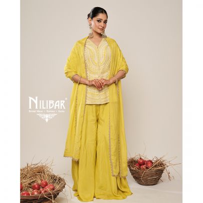 Apple Green Short Shirt with Flared Palazzo Set