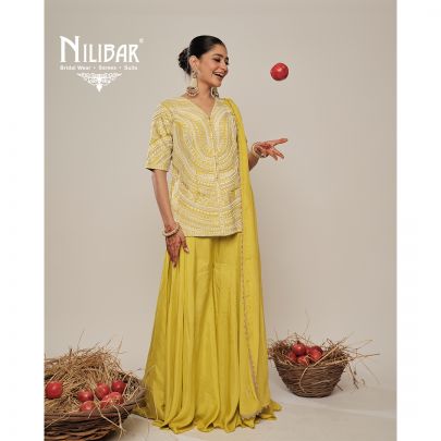 Apple Green Short Shirt with Flared Palazzo Set