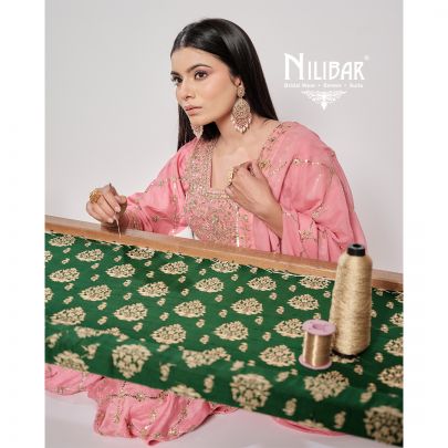Powder Pink Sequins Embellished Short Shirt & Sharara Suit
