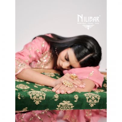 Powder Pink Sequins Embellished Short Shirt & Sharara Suit