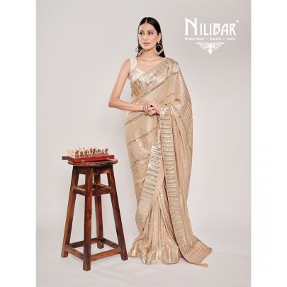 Bisque Beige Georgette Saree