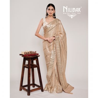 Bisque Beige Georgette Saree
