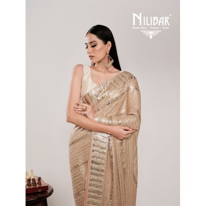 Bisque Beige Georgette Saree