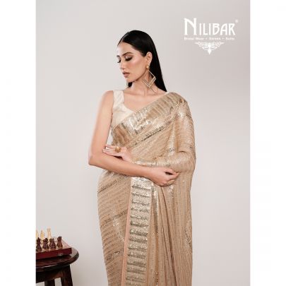 Bisque Beige Georgette Saree