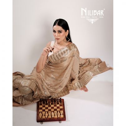 Bisque Beige Georgette Saree