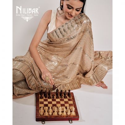 Bisque Beige Georgette Saree