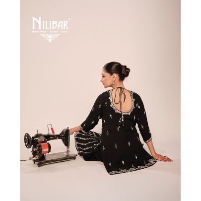 Black Georgette Embroidered Suit