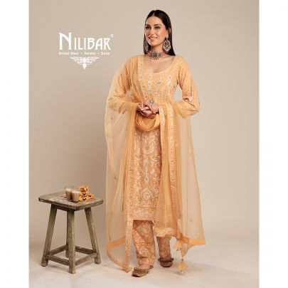 Light Orange Georgette Pant Suit