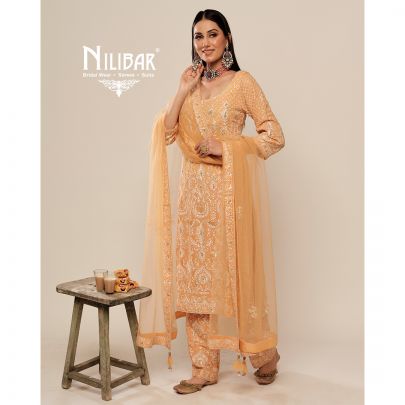 Light Orange Georgette Pant Suit