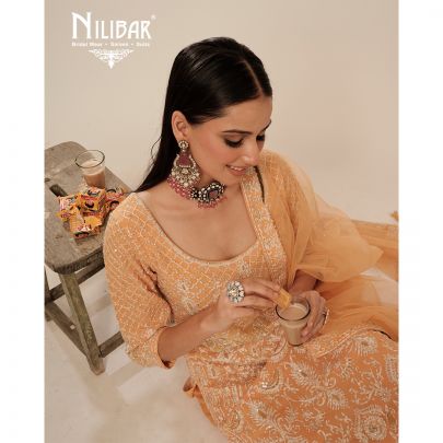 Light Orange Georgette Pant Suit