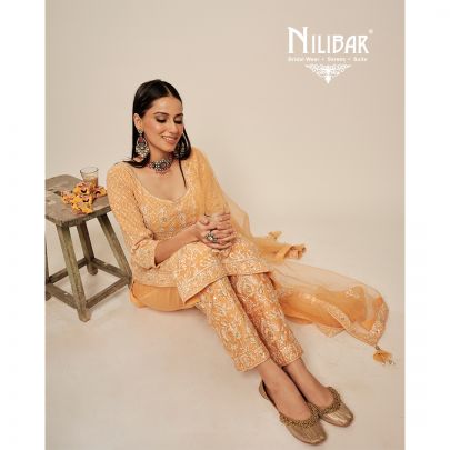 Light Orange Georgette Pant Suit