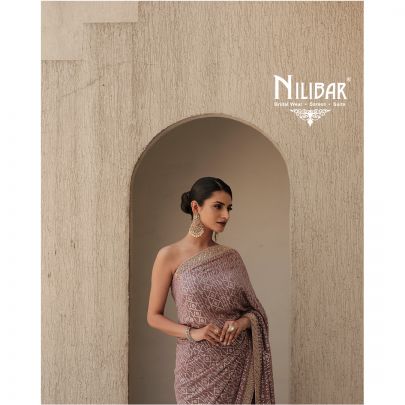 Faded Purple Georgette Saree