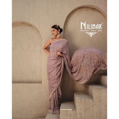 Faded Purple Georgette Saree