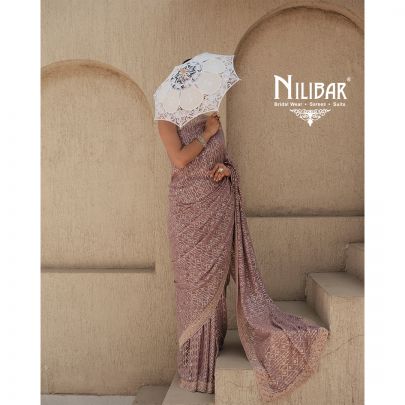 Faded Purple Georgette Saree