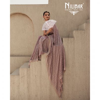 Faded Purple Georgette Saree