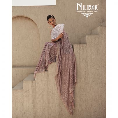 Faded Purple Georgette Saree